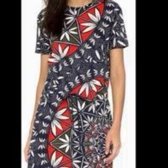 Tory Burch,Pima Cotton Shirt Dress Short Sleeve,Drawstring-Waist,Navy,Size S - Picture 4 of 8